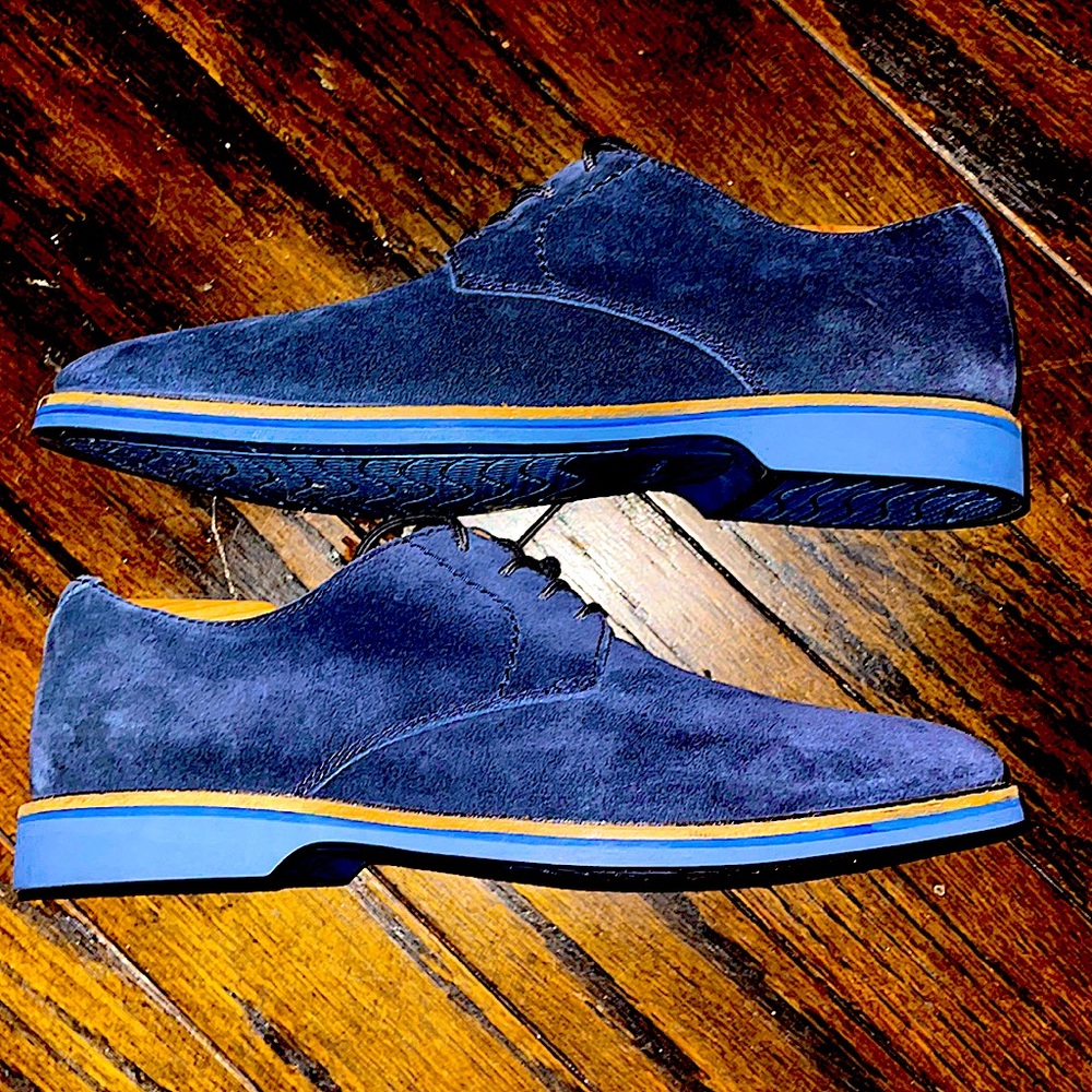 Clarks Atticus Plain Toe Derby - Navy Suede - Size 9 men’s
